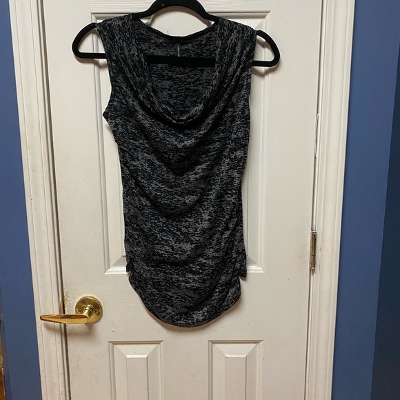 Maurices  Ruched Tank top heather gray Black Top Small - Picture 1 of 7